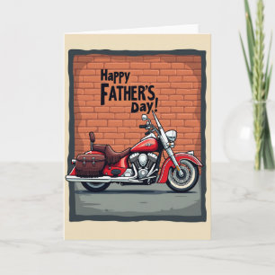 Klassieke Rode Motor Vaderdag Kaart