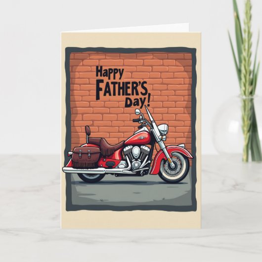 Klassieke Rode Motor Vaderdag Kaart (Voorkant)