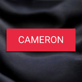 Klassieke Rode Naam Tag Magnetisch of Pin Gedrukt 