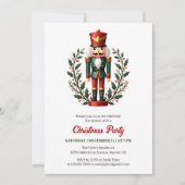 Klassieke rode notenkraker thema kerstfeest kaart (Voorkant)