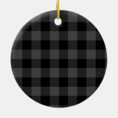 Klassieke rode pick-up truck grijs plaid keramisch ornament (Achterkant)