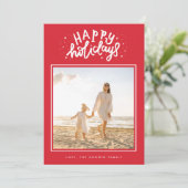 Klassieke Rode Plein Foto Retro Kerstmis Feestdagenkaart (Staand voorkant)