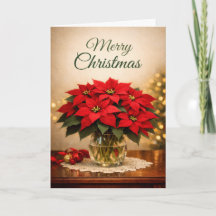 Klassieke Rode Poinsettia Prettig Kerstfeest