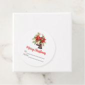 Klassieke rode poinsettia Vrolijk kerstfeest Bedankjes Labels (In situ)