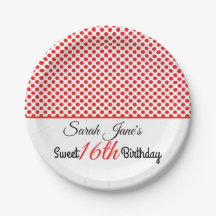Klassieke rode polka stippen Sweet 16 verjaardag o