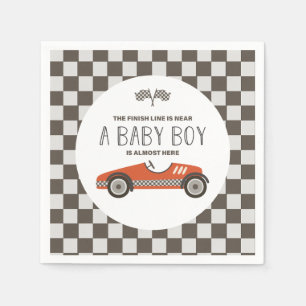 Klassieke rode raceauto baby shower servet