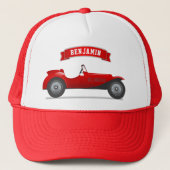 Klassieke rode raceauto kinderen trucker pet (Voorkant)