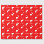 Klassieke Rode Rendier Elegante Kerstmis Cadeaupapier (Vlak)