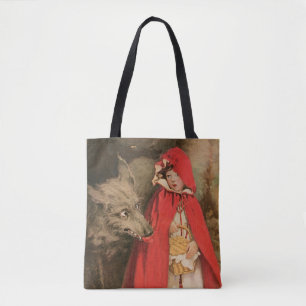 Klassieke Rode Riddertje en de Boze Wolf Tote Bag