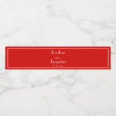 Klassieke rode rode bruiloft waterfleslabels waterfles etiket (Enkel label)