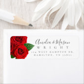 Klassieke Rode Roos Elegant Script Retouradres Etiket (Insitu)
