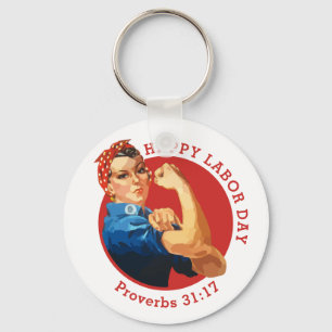 Klassieke rode ROSIE DE RIVETER Sleutelhanger