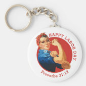 Klassieke rode ROSIE DE RIVETER Sleutelhanger (Voorkant)