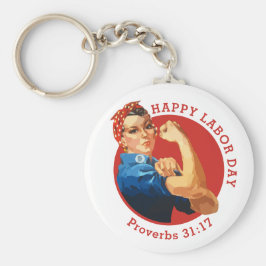 Klassieke rode ROSIE DE RIVETER Sleutelhanger