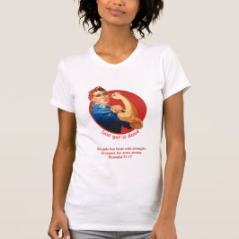 Klassieke rode ROSIE DE RIVETER T-shirt