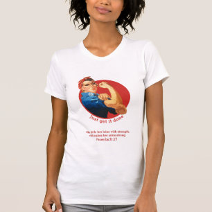 Klassieke rode ROSIE DE RIVETER T-shirt
