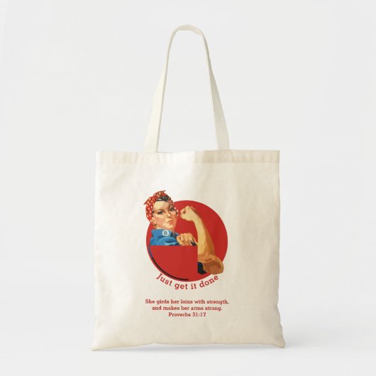 Klassieke rode ROSIE DE RIVETER Tote Bag (Voorkant)