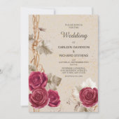 Klassieke rode roze en uitnodiging tot weddenschap (Voorkant)