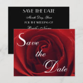 Klassieke rode roze sparen de Uitnodiging van het  (Voorkant / Achterkant)