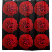 Klassieke Rode Rozen Dramatisch Fotografisch Zwart Douchegordijn (Voorkant)