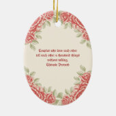 Klassieke rode rozen Eerste kerstfoto van het kopp Keramisch Ornament (Achterkant)