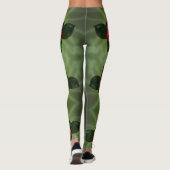 Klassieke rode rozen Elegant Floral Green Leggings (Achterkant)
