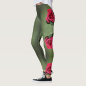 Klassieke rode rozen Elegant Floral Green Leggings (Links)