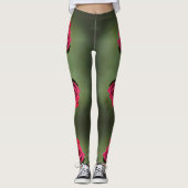 Klassieke rode rozen Elegant Floral Green Leggings (Voorkant)