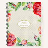 Klassieke rode rozen gouden trouw bruidsdouche chi notitieboek (Voorkant)