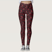 Klassieke Rode Rozen Leggings (Voorkant)