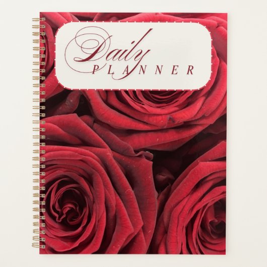 Klassieke Rode Rozen Luxe Dagelijkse Planner (Voorkant)