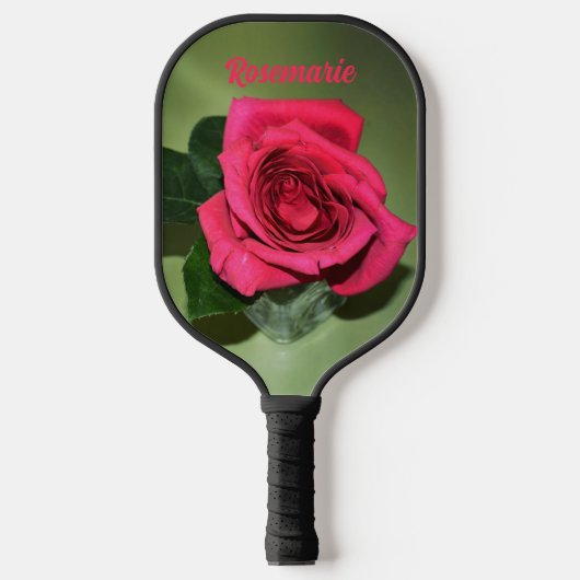 Klassieke rode rozen op de Groene Floral Pickleball Paddle (Voorkant)