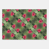 Klassieke rode rozen op groene Floral Inpakpapier Vel (Voorkant)