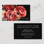 Klassieke rode rozen zwarte Visitekaartjes (Voorkant / Achterkant)