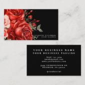 Klassieke rode rozen zwarte Visitekaartjes (Voorkant / Achterkant)
