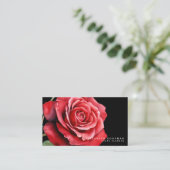 Klassieke Rode Rozen Zwarte Zakelijke Kaarten Visitekaartje (Staand voorkant)