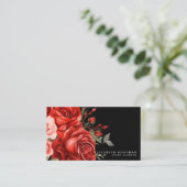 Klassieke Rode Rozen Zwarte Zakelijke Kaarten Visitekaartje (Staand voorkant)