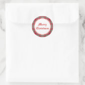 Klassieke rode ruit Kerstmis sticker (Tas)