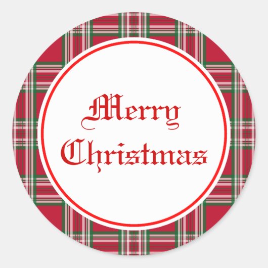 Klassieke rode ruit Kerstmis sticker (Voorkant)