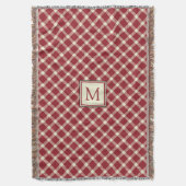 Klassieke rode ruit met monogram in vrijetijdssfee deken (Voorkant Verticaal)