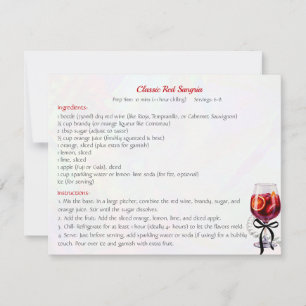 Klassieke rode Sangria Recept Kaart