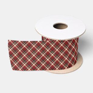 Klassieke Rode Schotse Plaid Kerst Vakantie Satijnen Lint