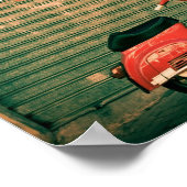 Klassieke rode scooter in Italië Poster (Hoek)