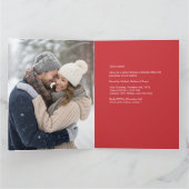 Klassieke Rode Sneeuwman Familie Kerstmis Kaart (Binnen)