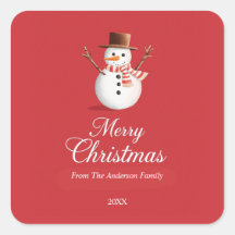 Klassieke Rode Sneeuwman Familie Kerstmis