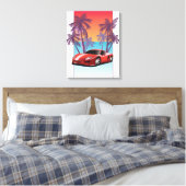 Klassieke rode sportauto canvas afdruk (Insitu (Slaapkamer))