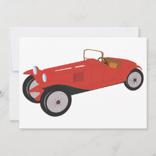Klassieke rode sportwagen, open-top roadster kaart
