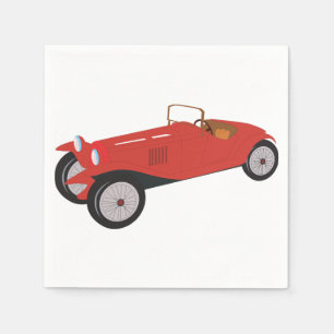 Klassieke rode sportwagen, open-top roadster servet