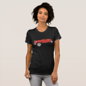 Klassieke rode sportwagen, open-top roadster t-shirt (Voorkant volledig)