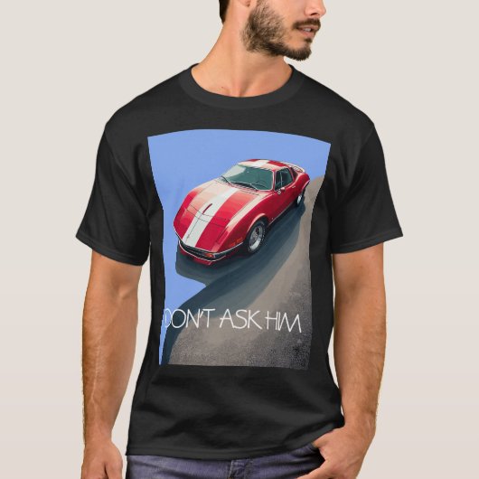 Klassieke RODE sportwagen T-shirt (Voorkant)